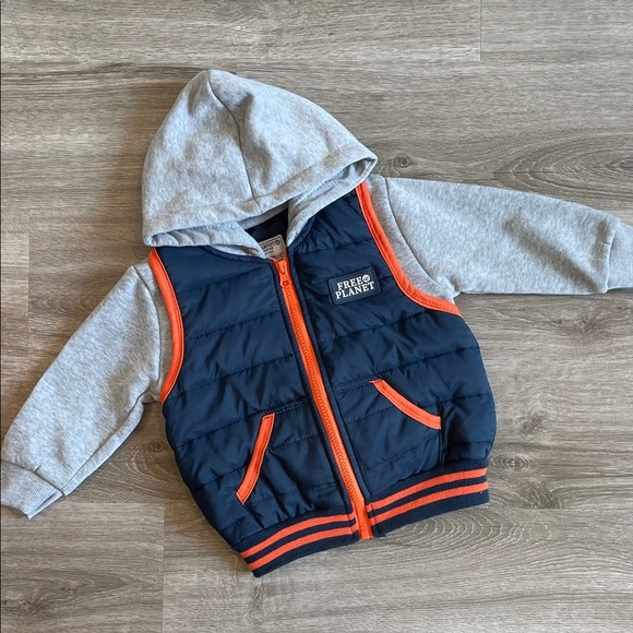 Free Planet toddler boys zip up jacket with hood - Picture 1 of 3